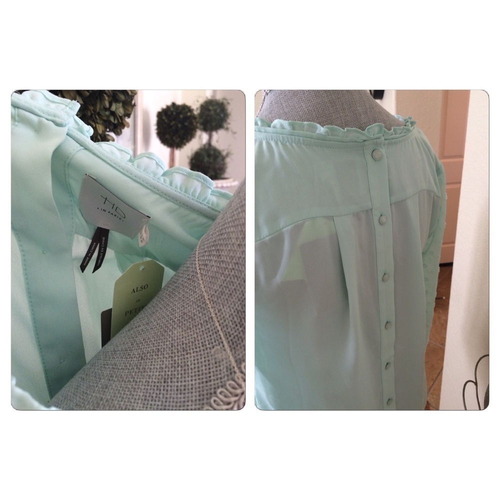 New - Anthropologie mint dots blouse - Picture 3 of 4